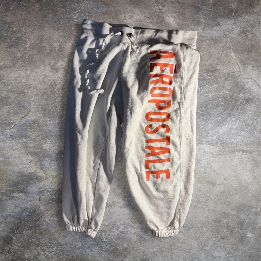 Y2K Aeropostale White Jogger Sweatpants Size M